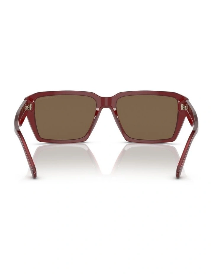 0EA4186 Sunglasses in Shiny Transparent Red image 4