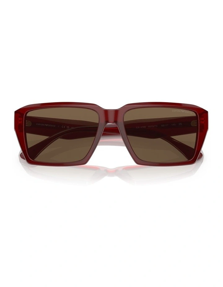 0EA4186 Sunglasses in Shiny Transparent Red image 5