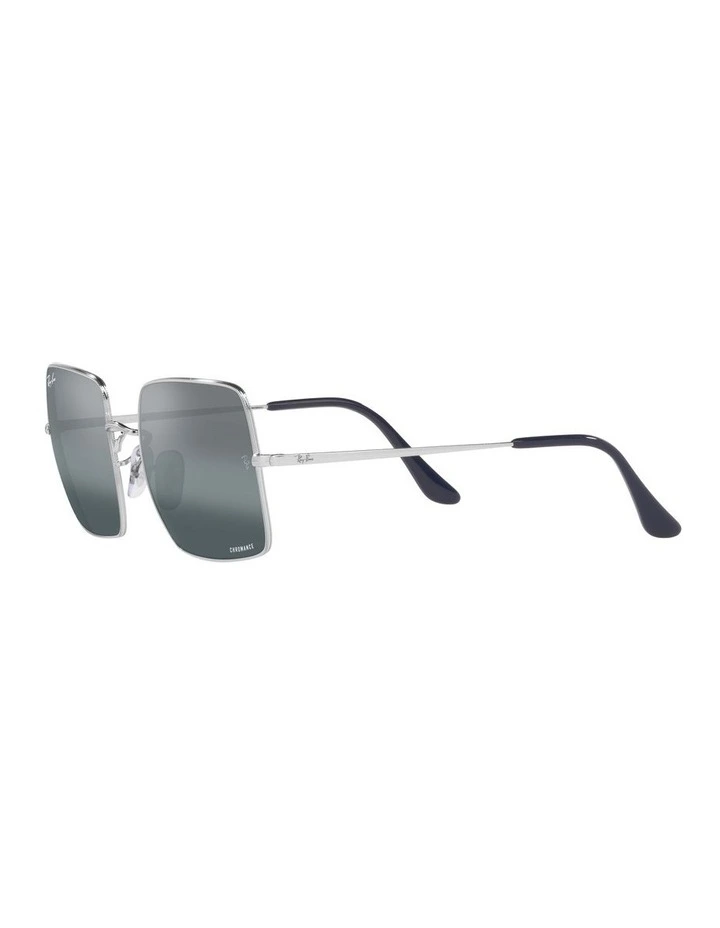 SQUARE Polarised Sunglasses In Silver image 3