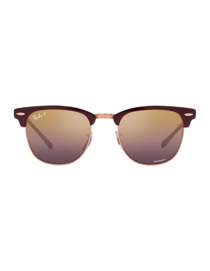 CLUBMASTER METAL Polarised Sunglasses In Bordeaux On Rose Gold image 2