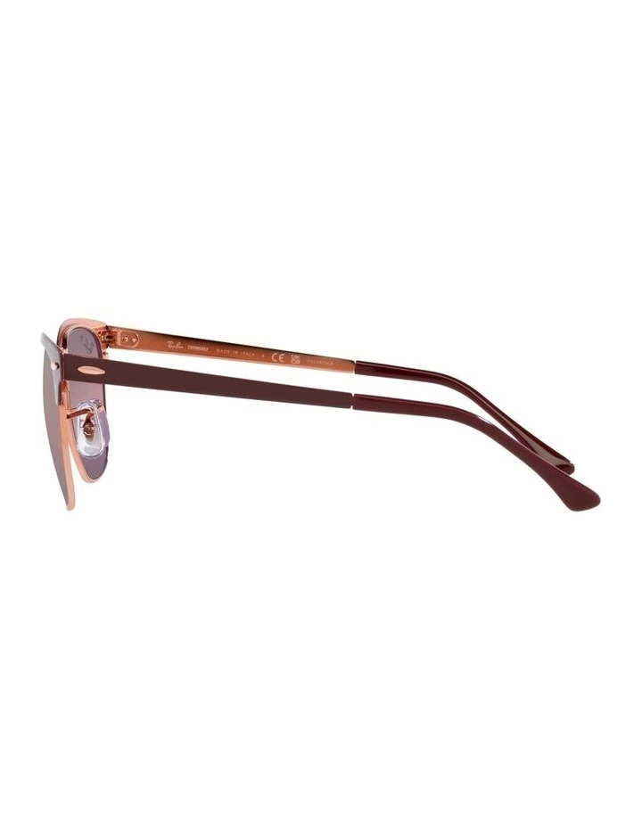 CLUBMASTER METAL Polarised Sunglasses In Bordeaux On Rose Gold image 4