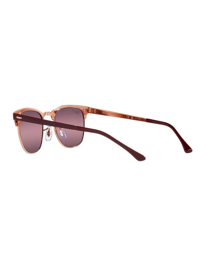 CLUBMASTER METAL Polarised Sunglasses In Bordeaux On Rose Gold image 5