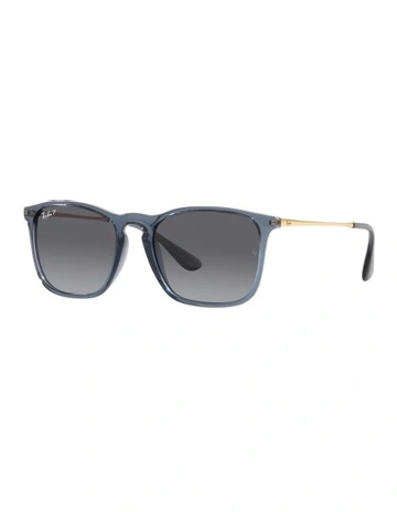 Chris Polarised Sunglasses in Transparent Blue