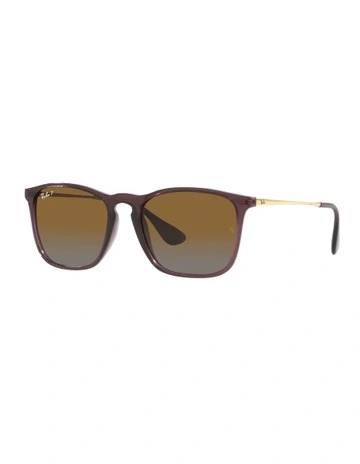 Chris Polarised Sunglasses in Transparent Brown