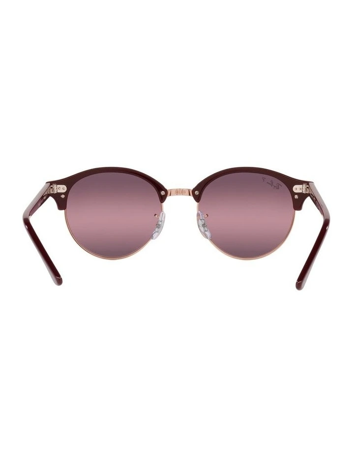 CLUBROUND Polarised Sunglasses In Bordeaux/Rose Gold image 7
