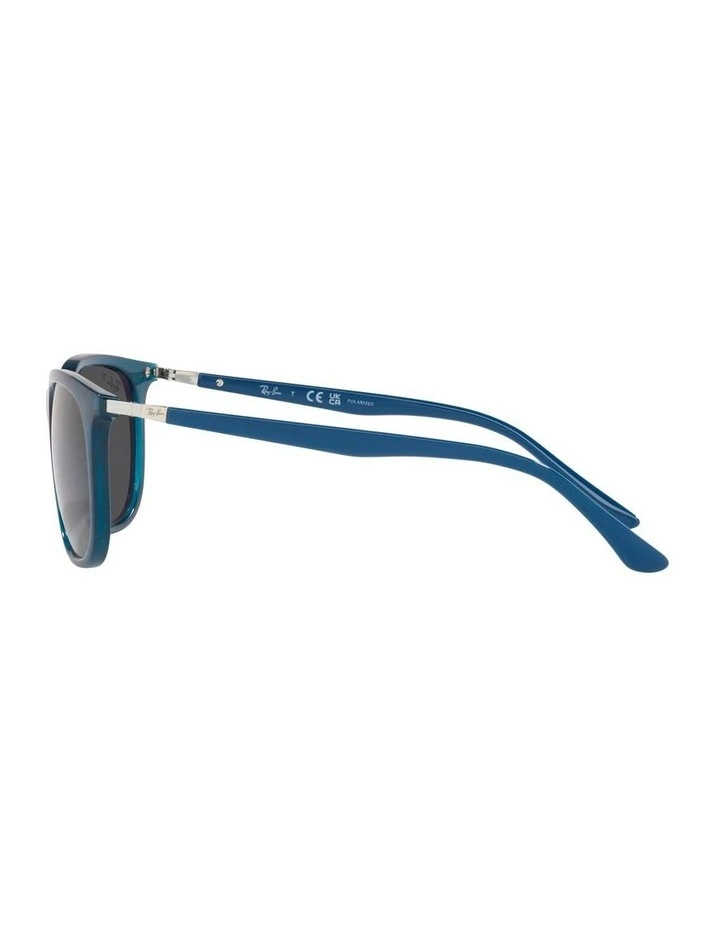 0RB4386 Polarised Sunglasses In Transparent Turquoise image 4