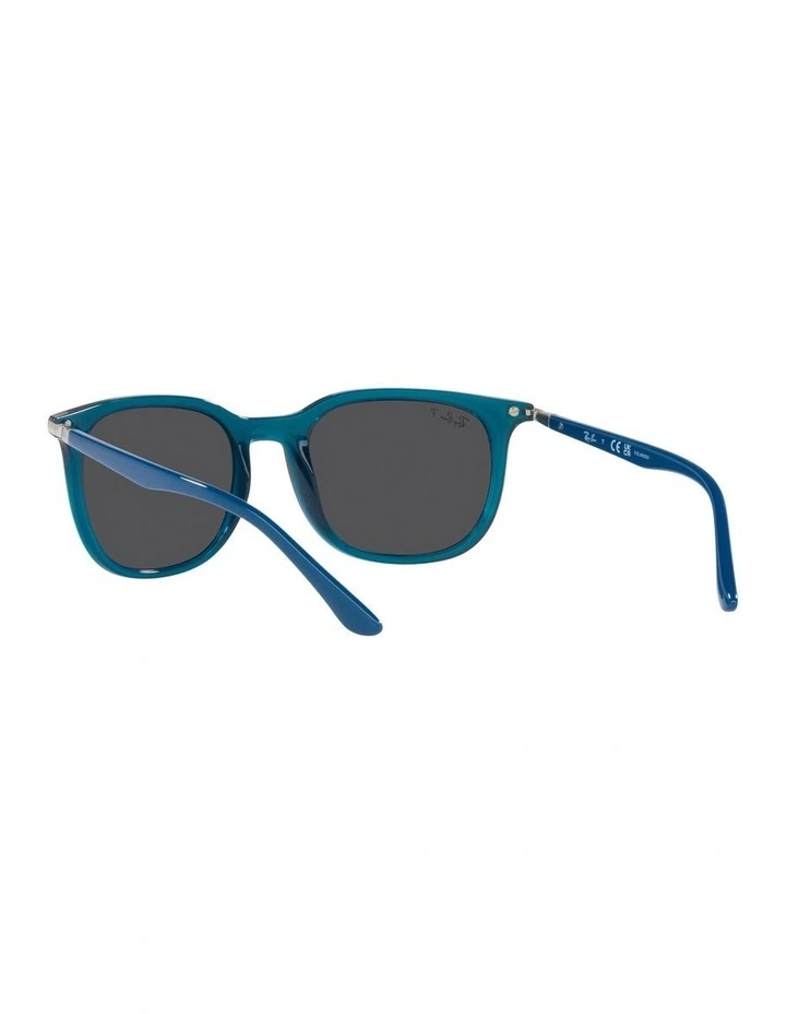 0RB4386 Polarised Sunglasses In Transparent Turquoise image 6