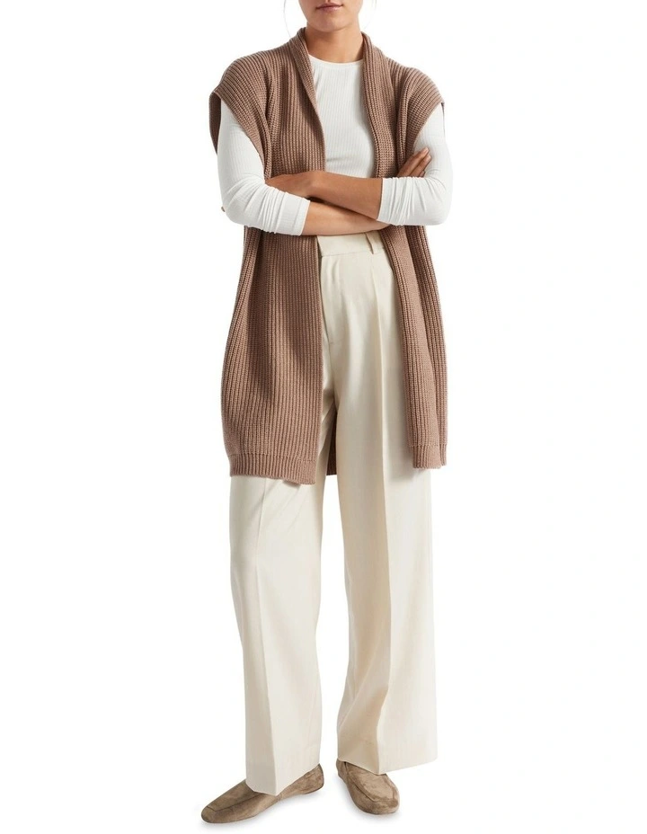Wool Knit Gilet in Macchiato Marle image 1