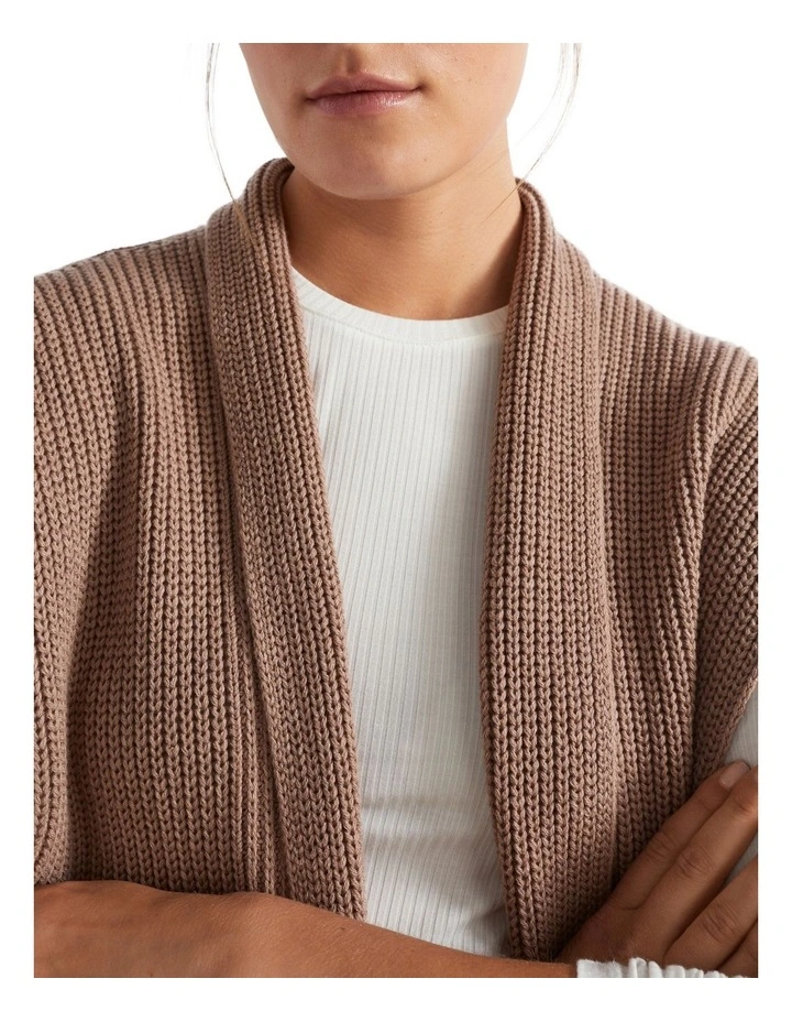 Wool Knit Gilet in Macchiato Marle image 3