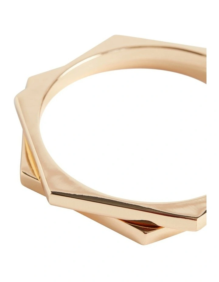 Hexagon Bangle in Gold image 3