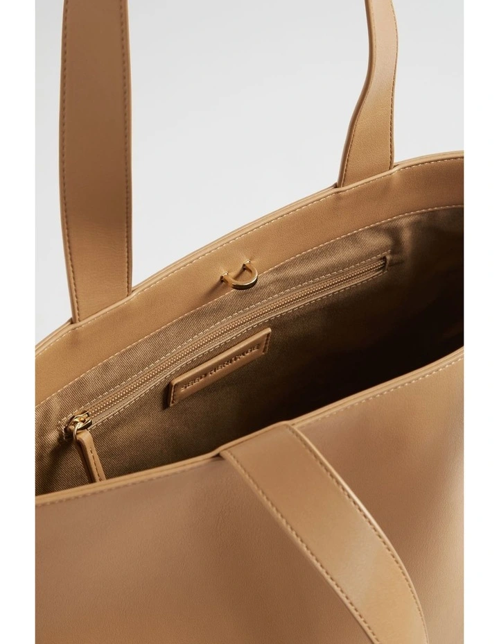 Logo Detail Tote in Caramel image 5
