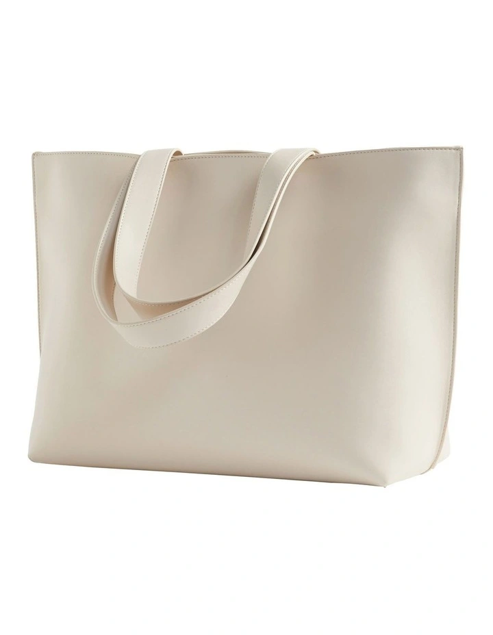 Logo Detail Tote in Stone image 3