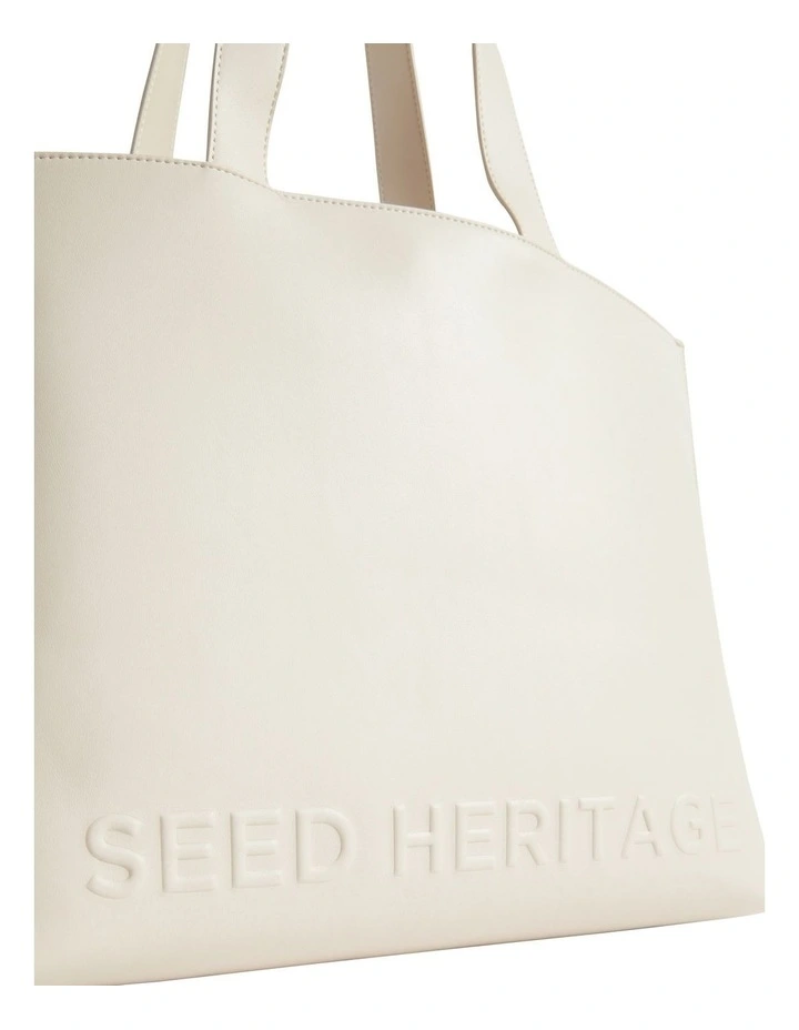 Logo Detail Tote in Stone image 4