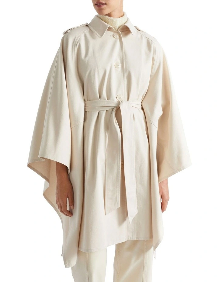 Trench Cape in Vanilla Cream image 2