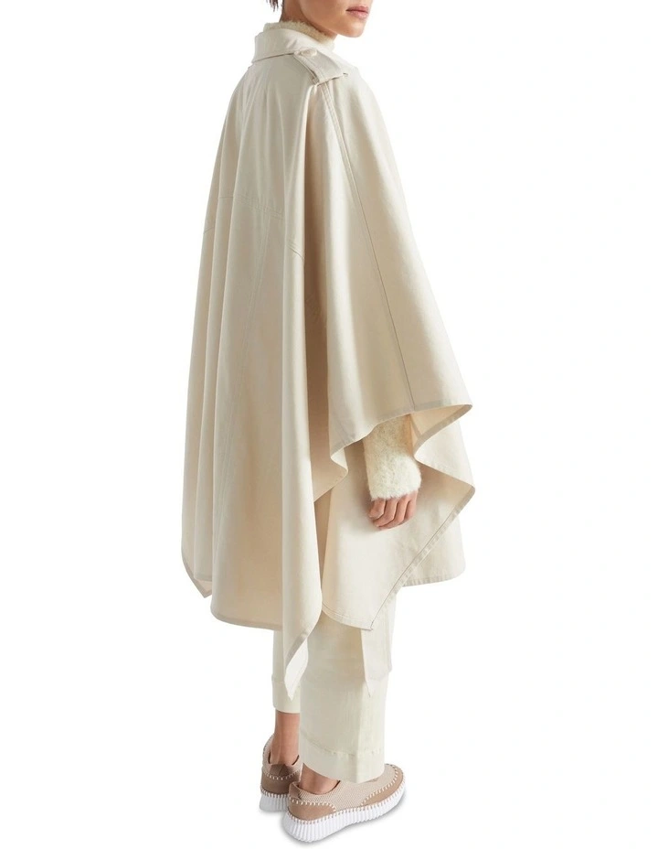 Trench Cape in Vanilla Cream image 4