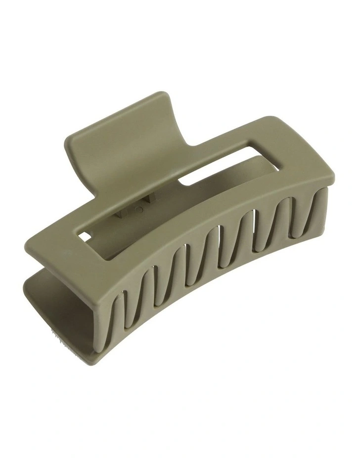 Rectangle Hair Claw in Smokey Olive image 1