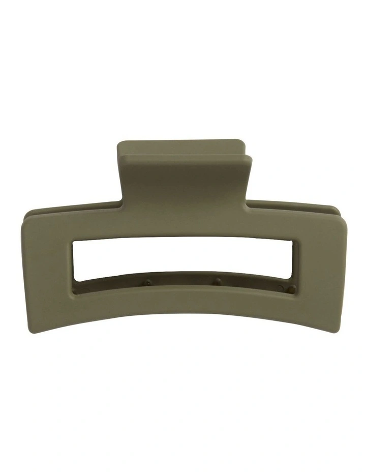 Rectangle Hair Claw in Smokey Olive image 2