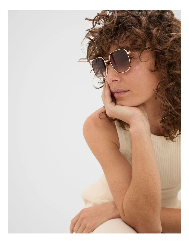 Bridget Metal Sunglasses in Gold image 2
