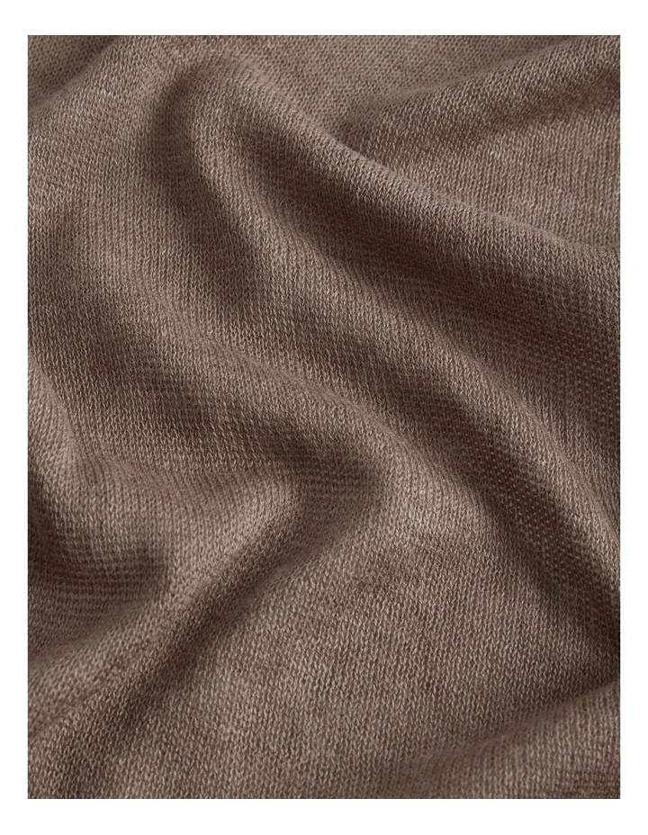 Fine Knit Poncho in Cookie image 5