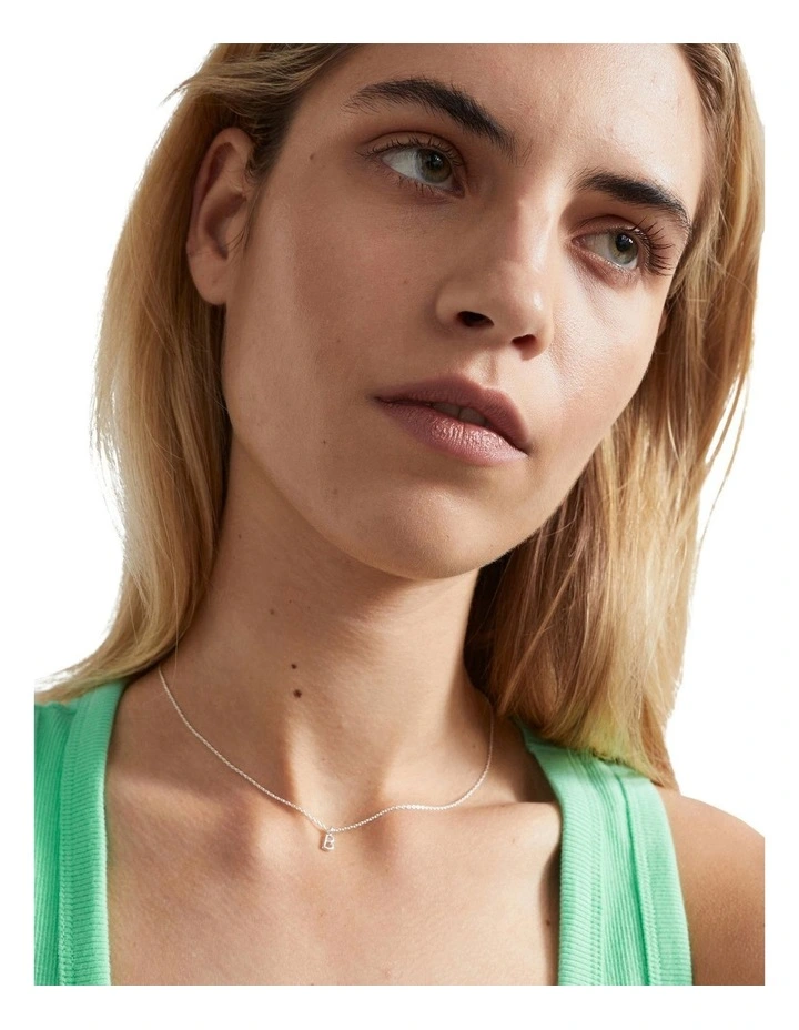 Initial "J" Necklace in Silver image 2