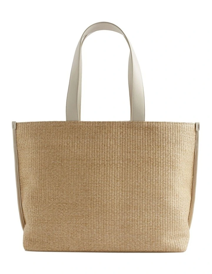 Raffia Tote in Stone Natural image 1