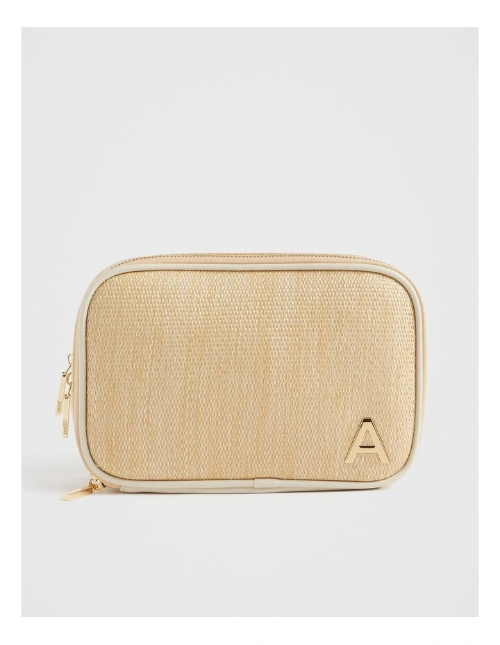 Initial A Make Up Bag in Oatmeal image 1