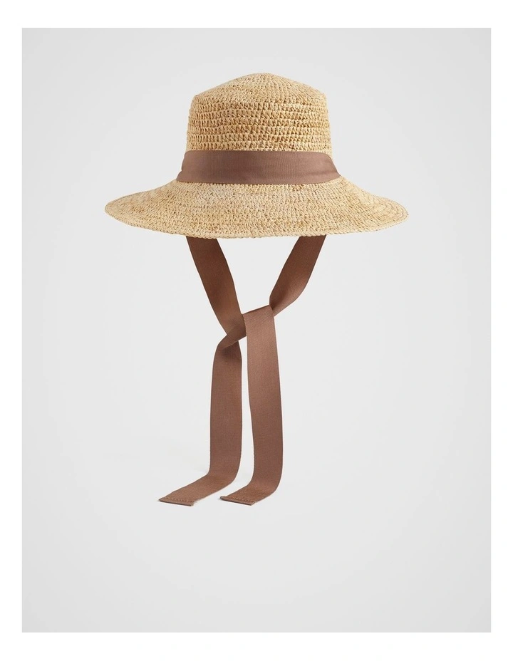 Raffia Bucket Hat in Natural image 1