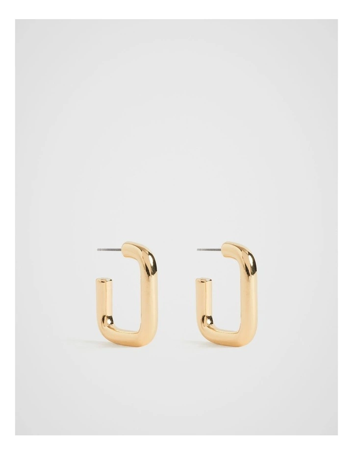 Rectangle Hoop Earring in Gold image 1