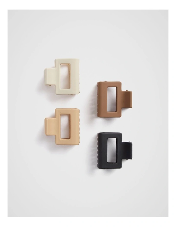 Mini Claw Clips 4 Pack in Neutral image 1