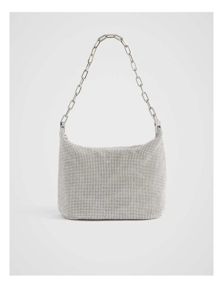 Embellished Shoulder Bag in Silver image 1