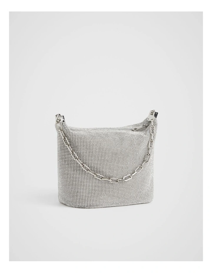 Embellished Shoulder Bag in Silver image 3