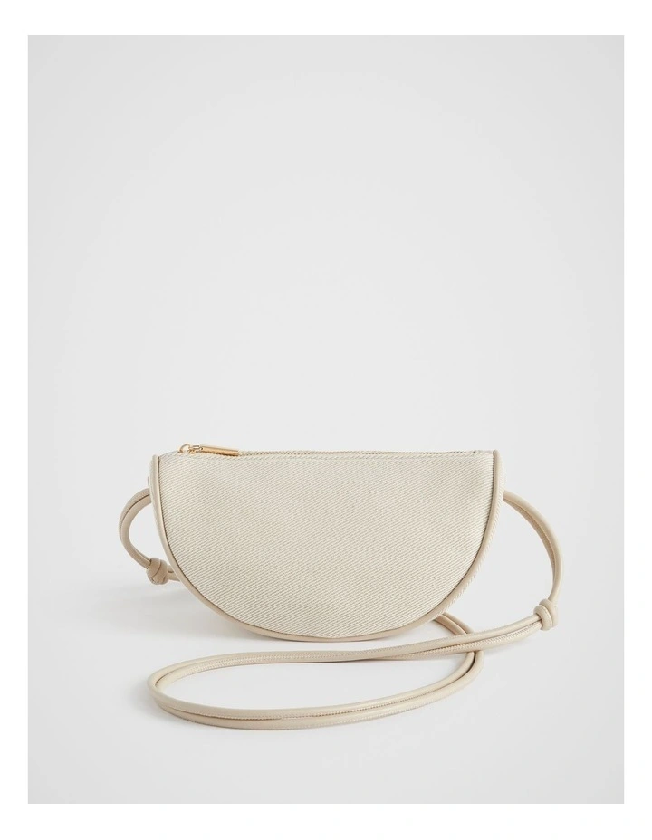 Half Moon Crossbody Bag in Oyster Natural image 1