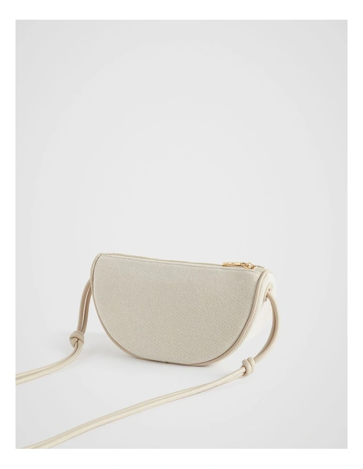 Half Moon Crossbody Bag in Oyster Natural image 3