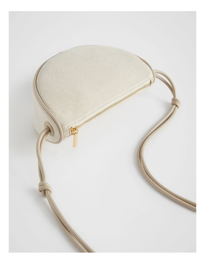 Half Moon Crossbody Bag in Oyster Natural image 4