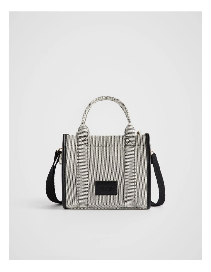 Micro Mini Fabric Tote Bag in Black image 1