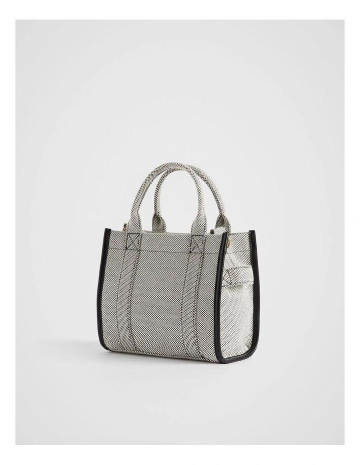 Micro Mini Fabric Tote Bag in Black image 2