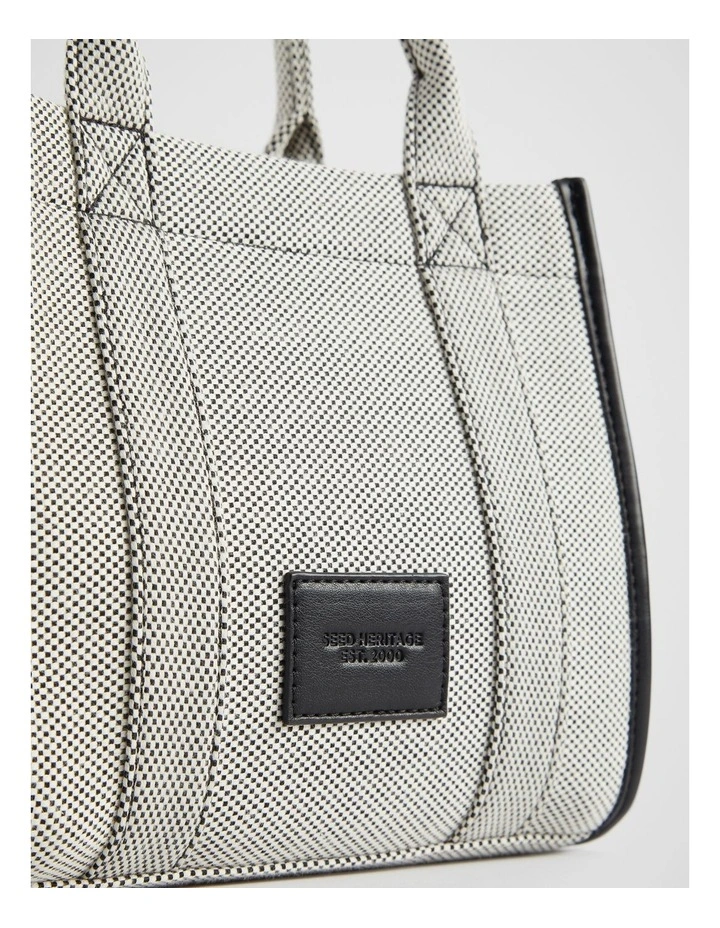 Micro Mini Fabric Tote Bag in Black image 3