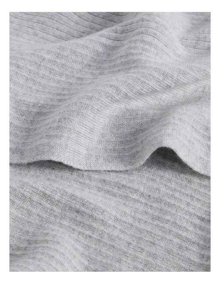 Rib Knit Poncho in Silver Marle image 4
