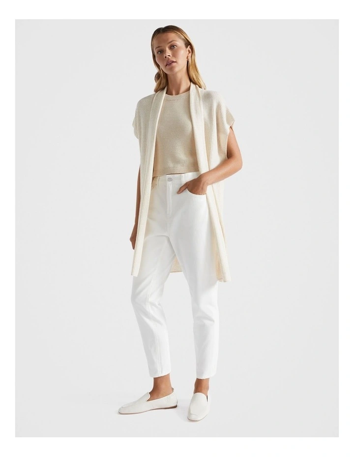 Rib Knit Poncho in Frappe image 2