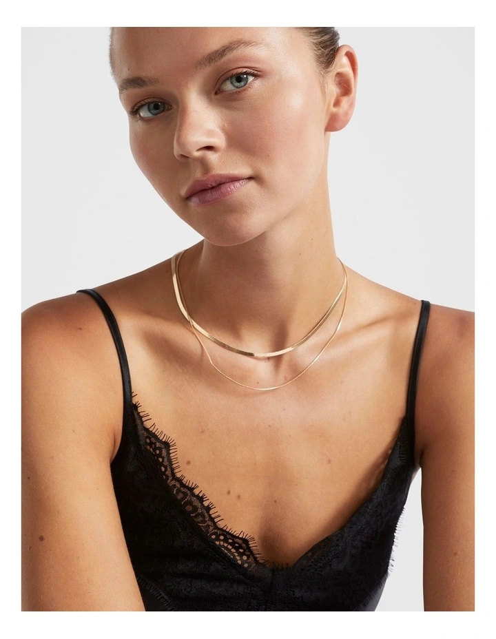 Double Layer Necklace in Gold image 2