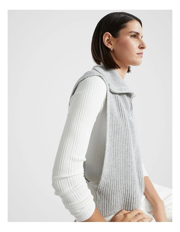 Zip Collar Bib in Silver Marle image 2