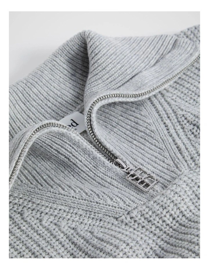 Zip Collar Bib in Silver Marle image 4