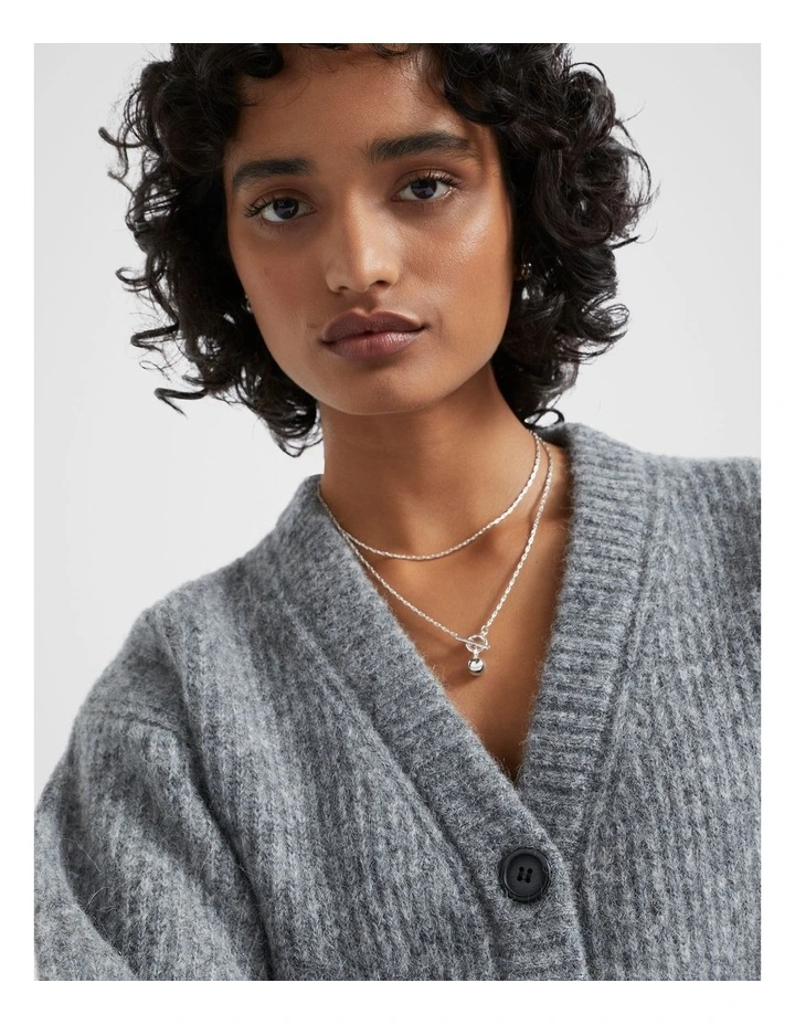 Sphere Pendant Necklace in Silver image 2