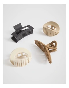 Curved Hair Claw Pack in Fudge