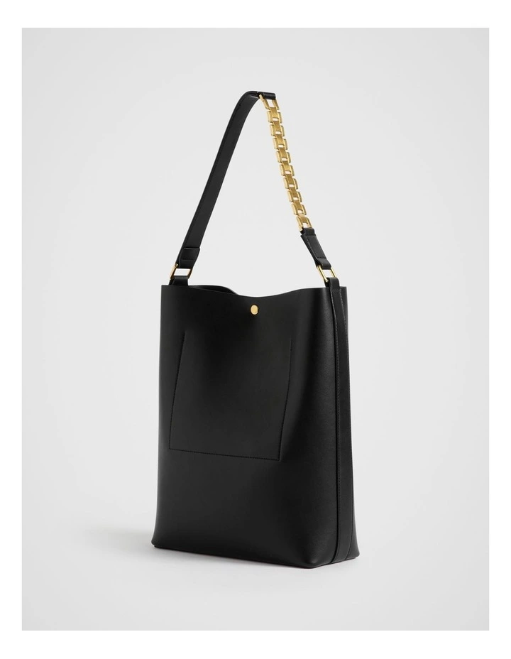 Chain Tote in Black image 3