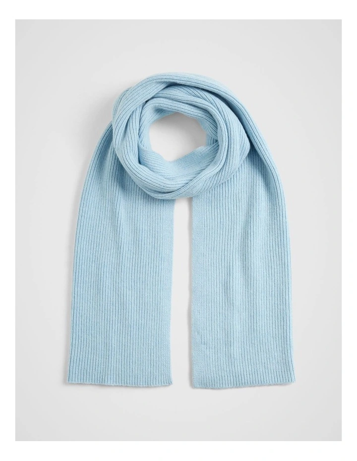 Rib Knit Scarf in Capri Marle image 1