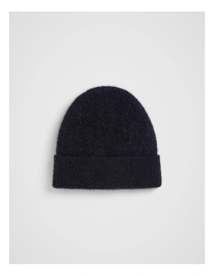 Fluffy Knit Beanie in Midnight Sky image 1
