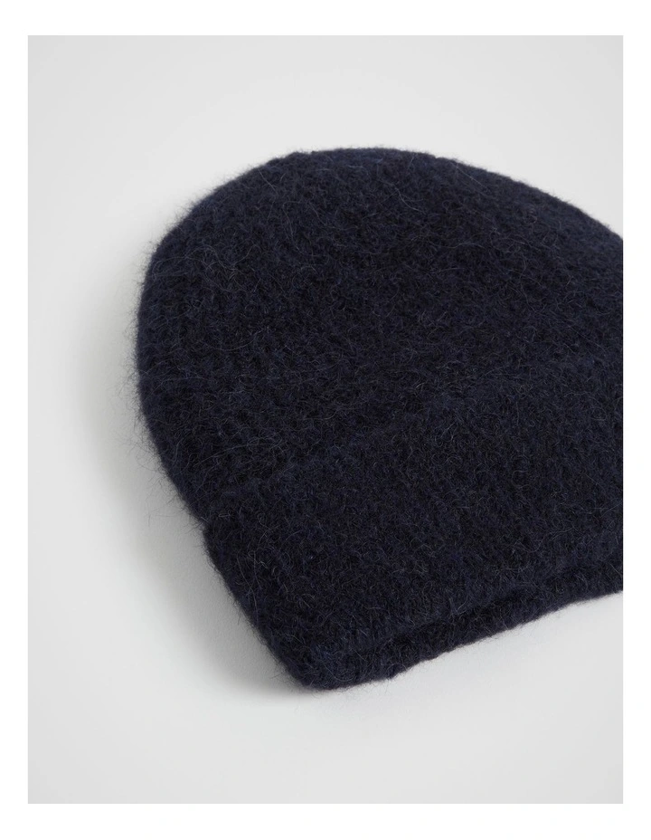 Fluffy Knit Beanie in Midnight Sky image 2