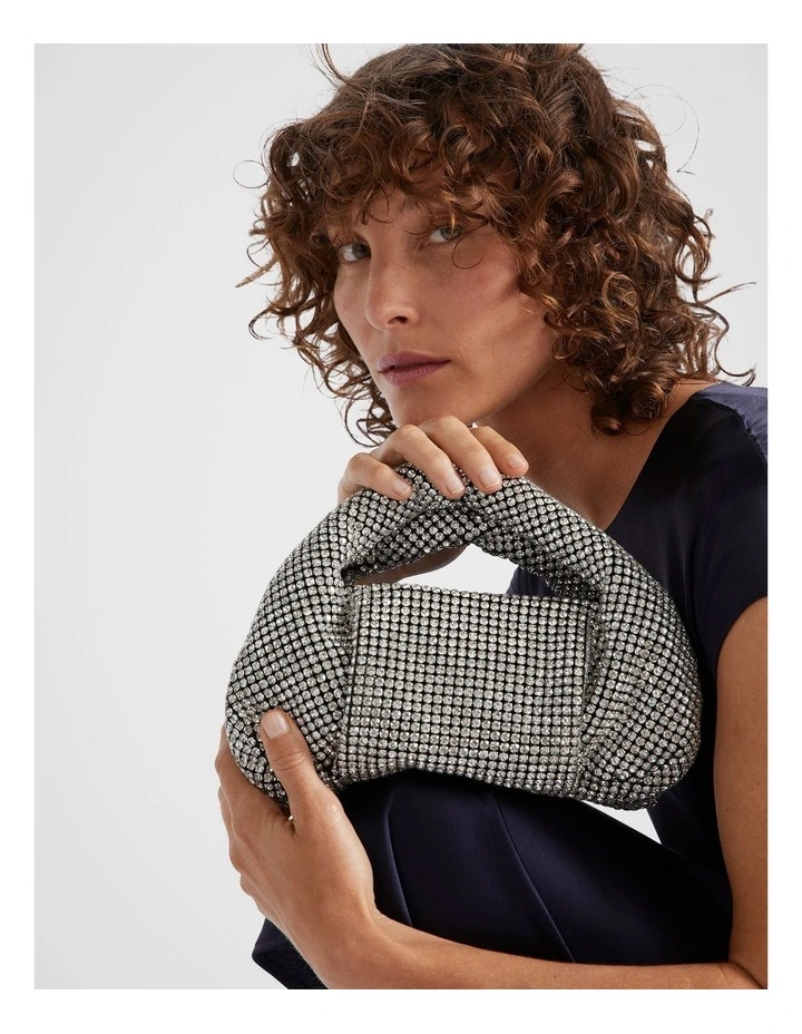 Jewelled Shoulder Bag in Silver image 2