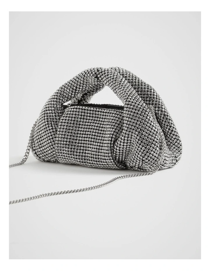 Jewelled Shoulder Bag in Silver image 3